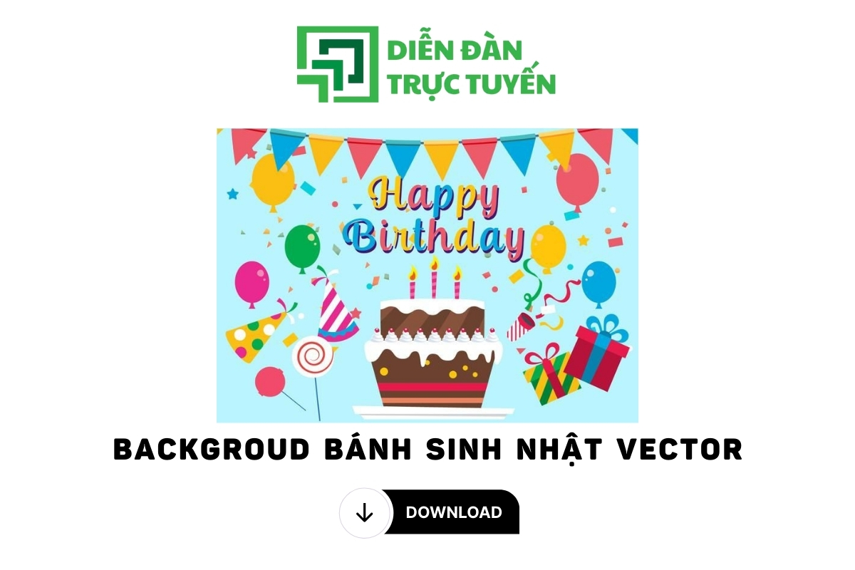 Backgroud bánh sinh nhật vector